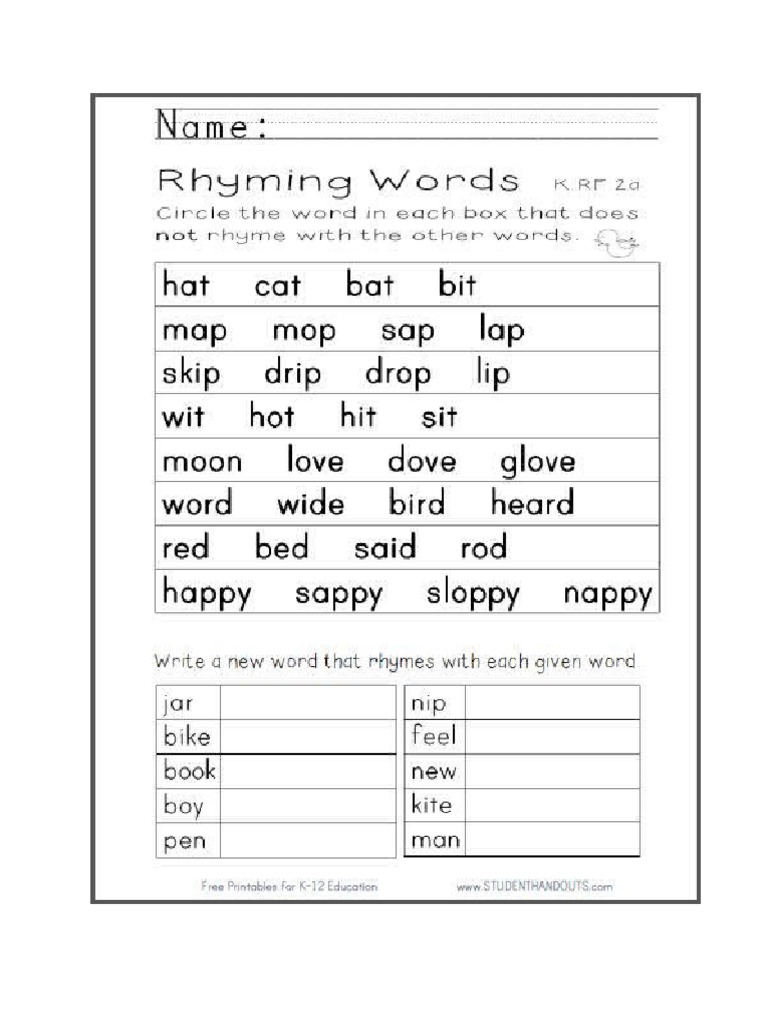 Rhyme 3 | PDF