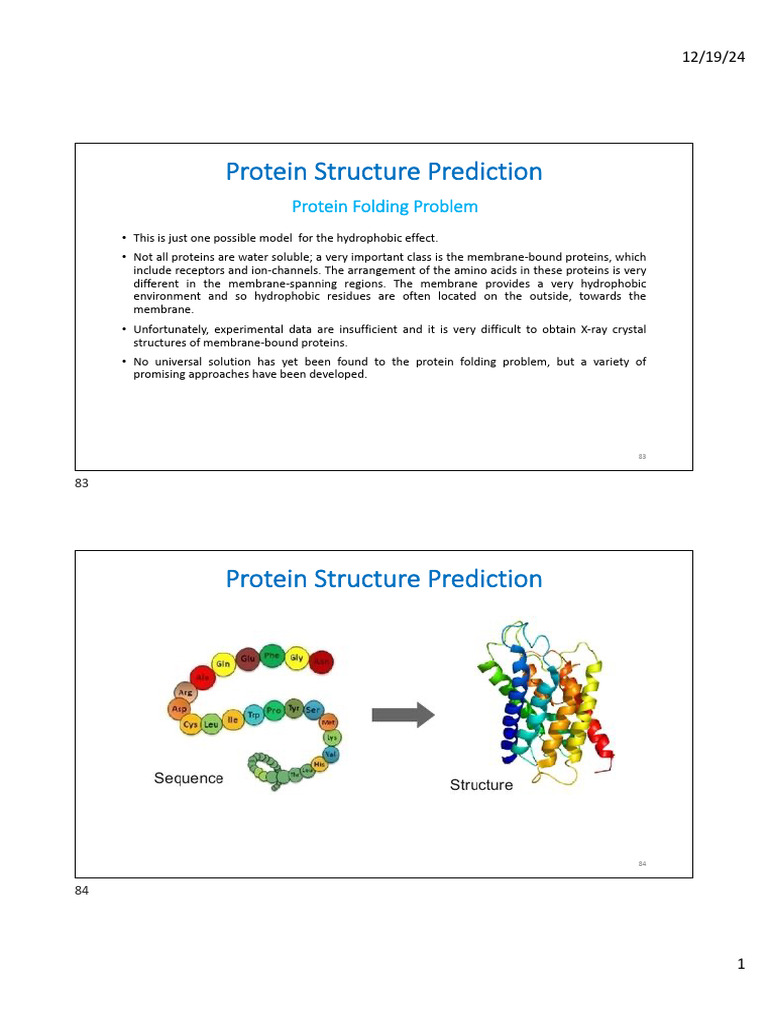 Lecture 5 Molecular Modelling | PDF | Proteins | Protein Structure