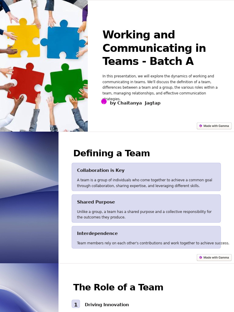 Team Dynamics and Communication Strategies | PDF | Collaboration ...