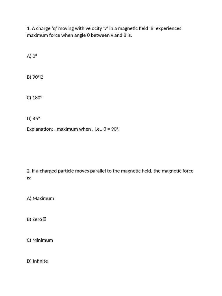 Magnetic Force and Field Concepts Explained | PDF | Magnetic Field ...