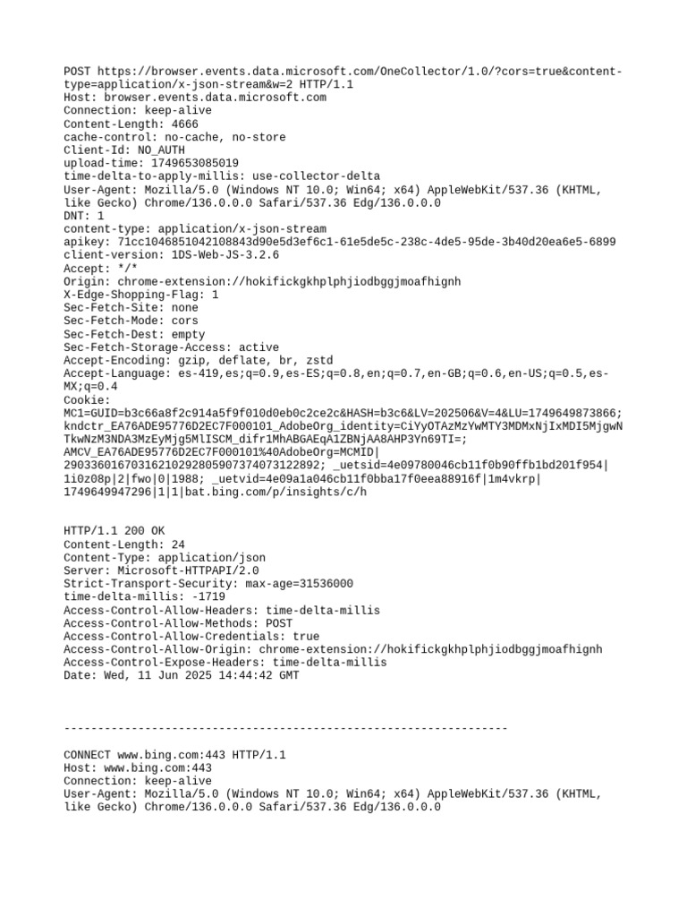 Microsoft Event Data Transmission Logs | PDF | Http Cookie | Safari ...