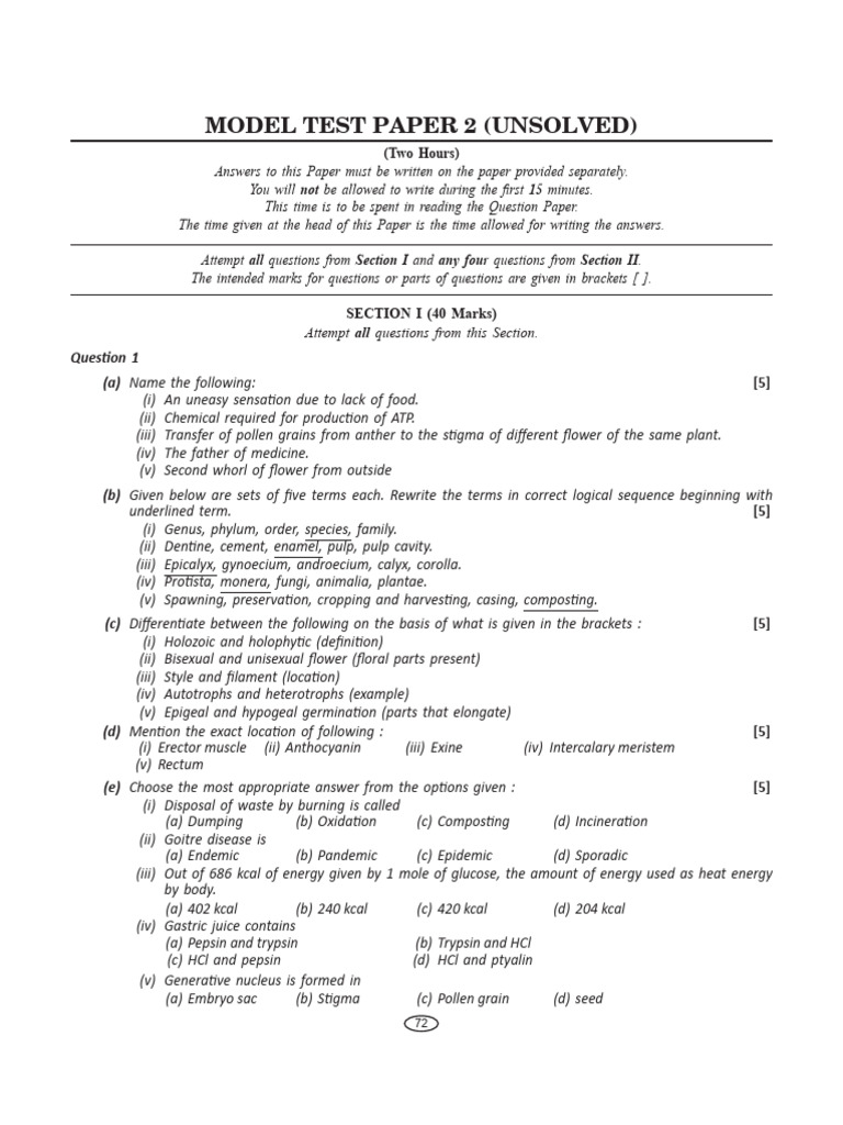 Biology Paper 2 | PDF | Flowers | Biology