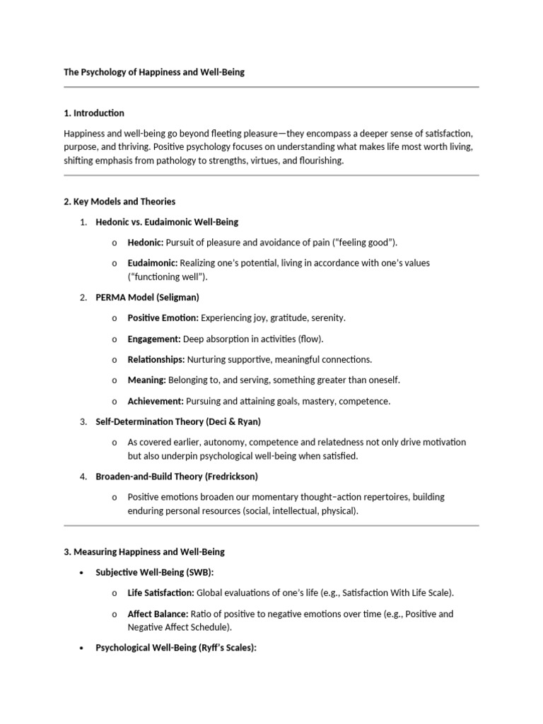 Understanding Happiness and Well-Being | PDF | Well Being | Happiness