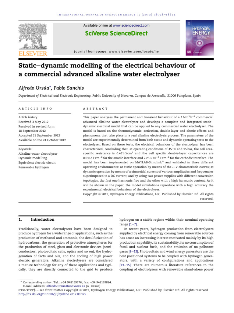 Static-Dynamic Modelling of The Electrical Behaviour of A Commercial ...