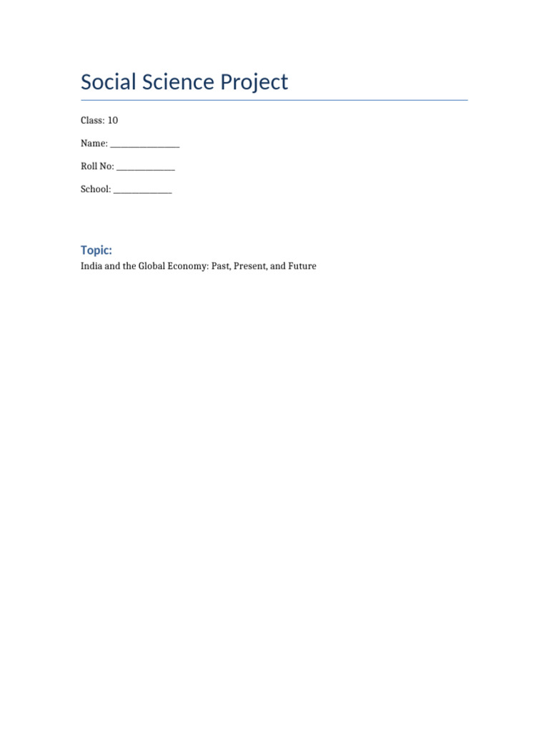SST Project Class 10 No Images | PDF | Globalization | Transport