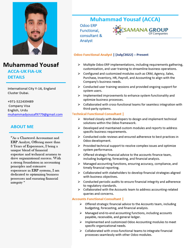 M Yousaf ERP Analyst & ACCA | PDF | Enterprise Resource Planning | Audit