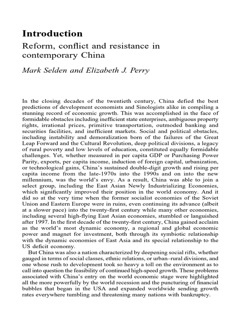 China’s Economic Growth and Social Conflict | PDF | China | World Politics