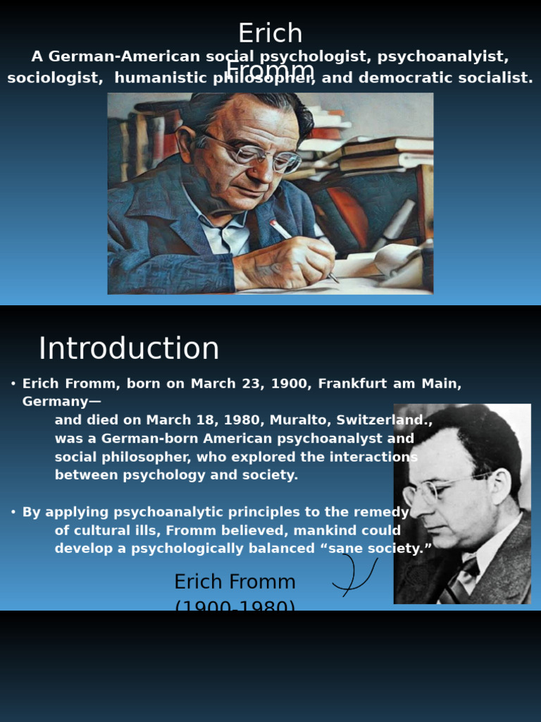 Erich Fromm: Psychoanalysis and Society | PDF | Erich Fromm | Love