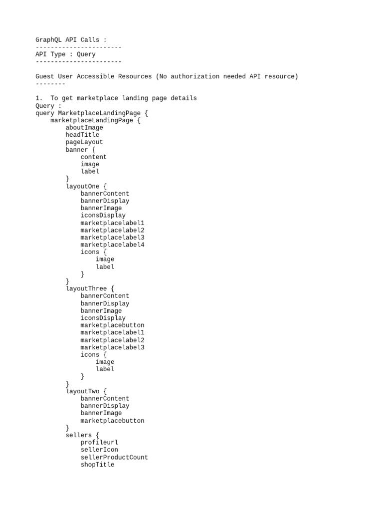 GraphQL API for Marketplace Data | PDF | Invoice | Computing