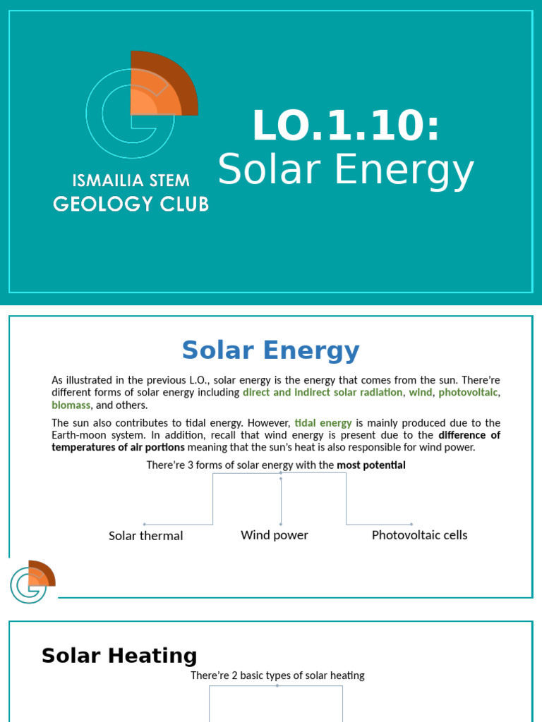 1.10 Solar Energy | PDF | Solar Energy | Sun