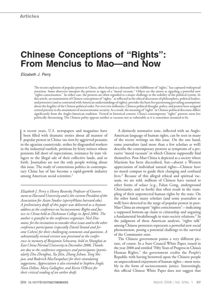 Chinese Rights: Historical Perspectives | PDF | Deng Xiaoping | Mao Zedong