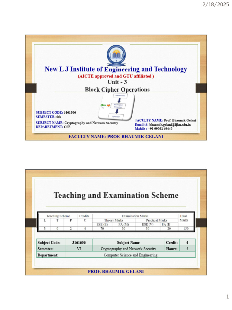 Unit - 3 Block Cipher Operations | PDF | Encryption | Cryptography