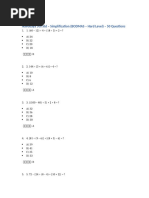 BODMAS Simplification Questions for Class 5 | PDF