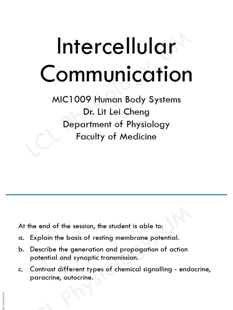 Intercellular Communication - 2022 | PDF | Chemical Synapse ...