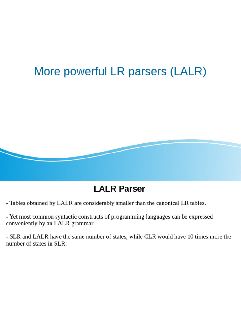 Lec3 SyntaxAnalysis Part6 LALR | PDF