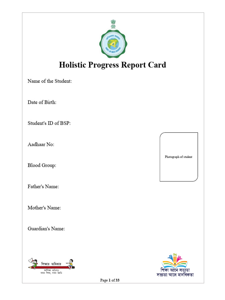 Holistic Progress Report Card Overview | PDF | Thought | Creativity