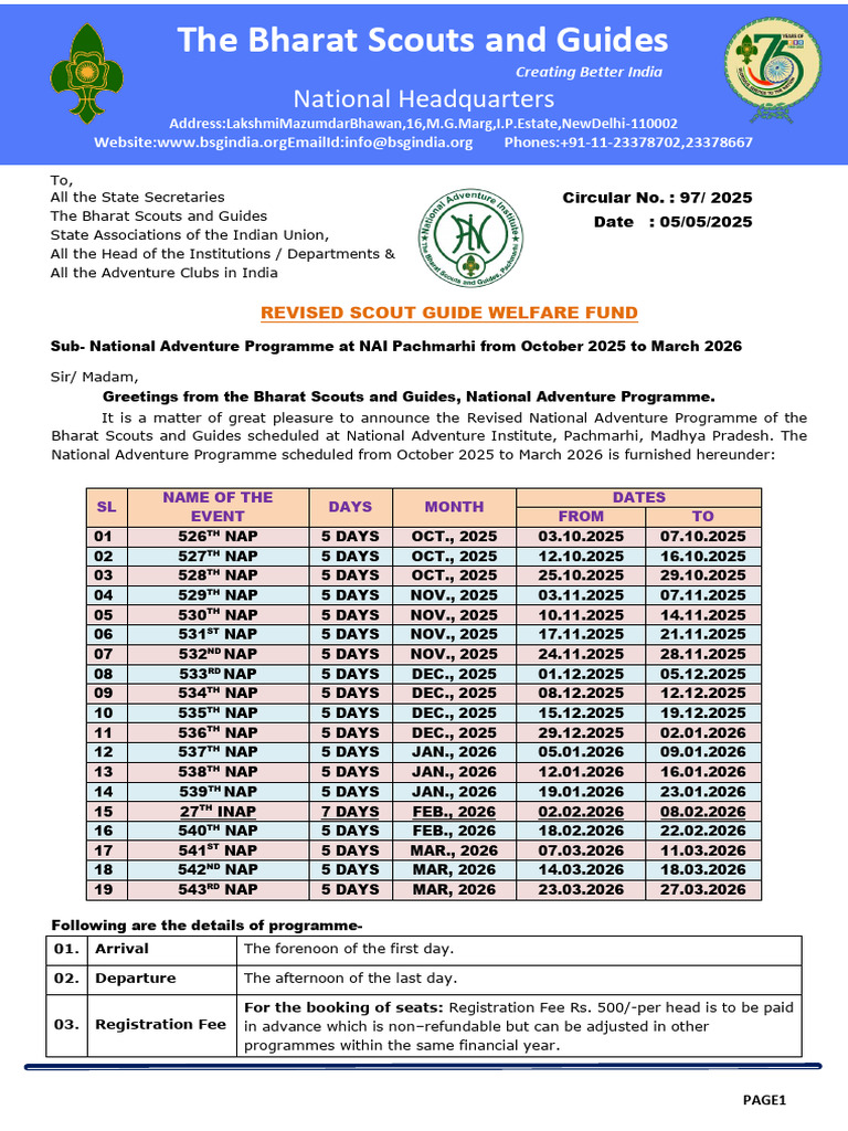 National Adventure Program 2025-2026 | PDF
