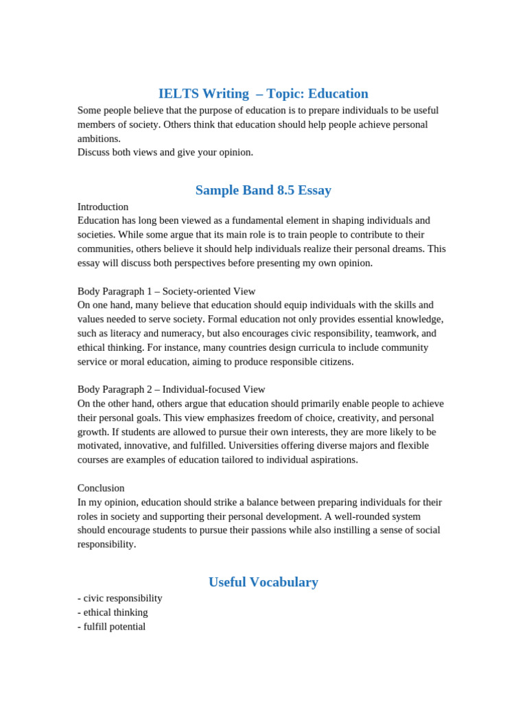 IELTS Education Sample SmartAcademic | PDF