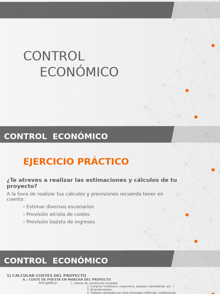 Control Económico: Guía de Cálculos Clave | PDF | Presupuesto | Salario