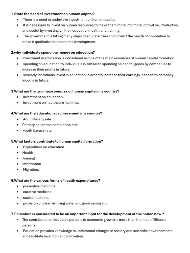 Human Capital Formation and Its Impact | PDF | Human Capital | Labour ...