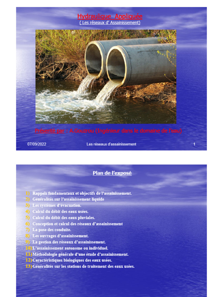 Réseaux d'Assainissement : Guide Complet | PDF | Assainissement | Eaux ...