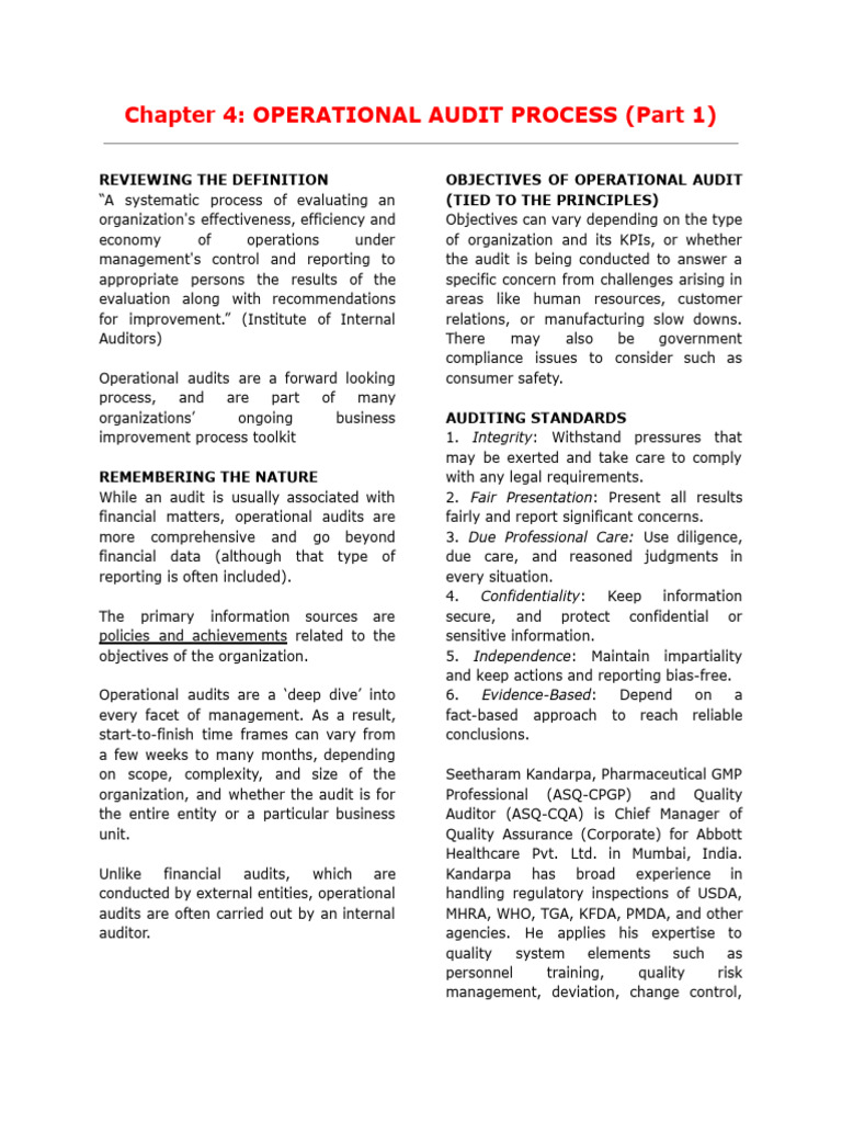 Operational Audit Process Overview | PDF | Audit | Internal Audit