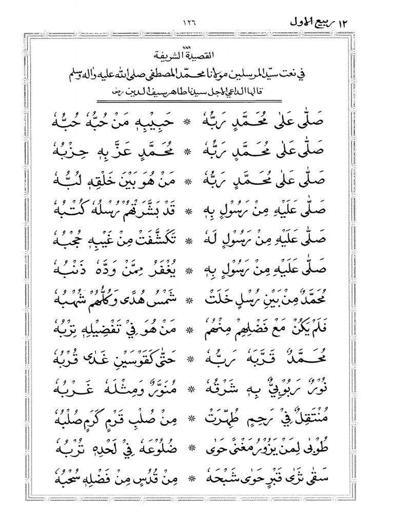 Salla Ala Mohammad-In Rabboh-U | PDF