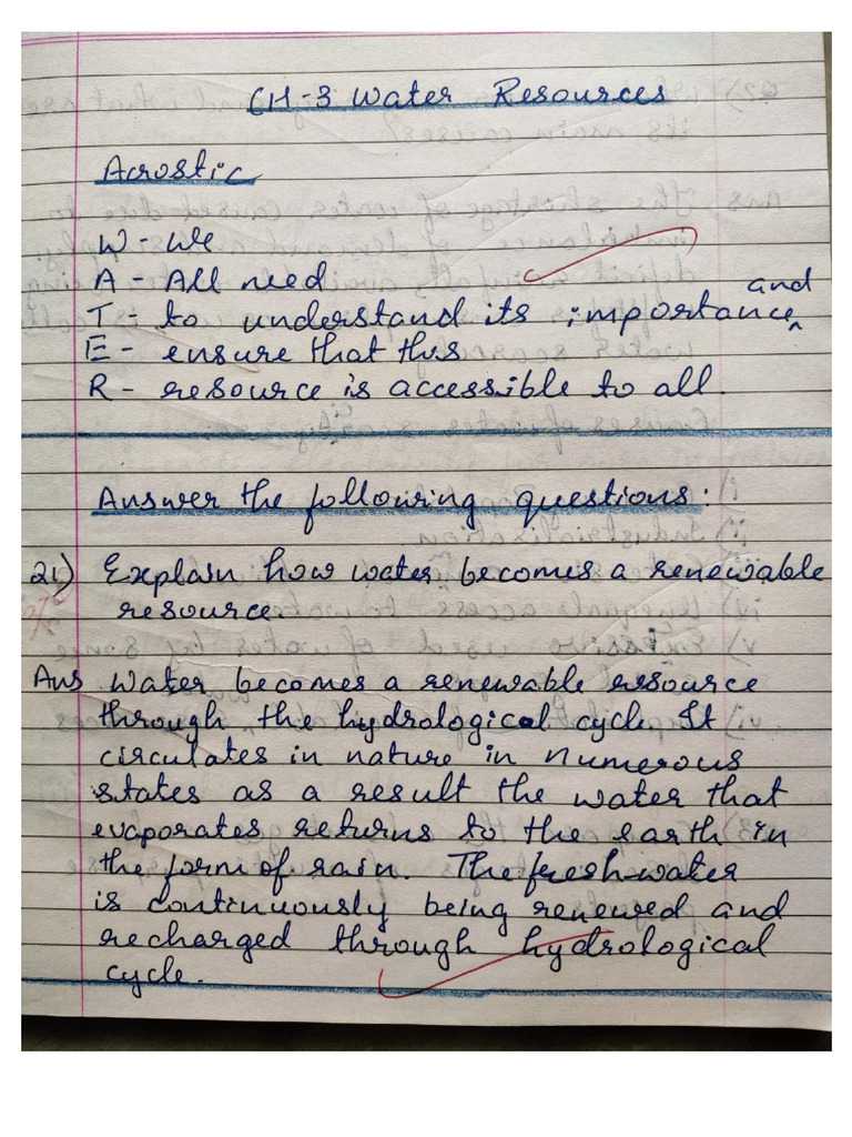 Notes Water Resources | PDF