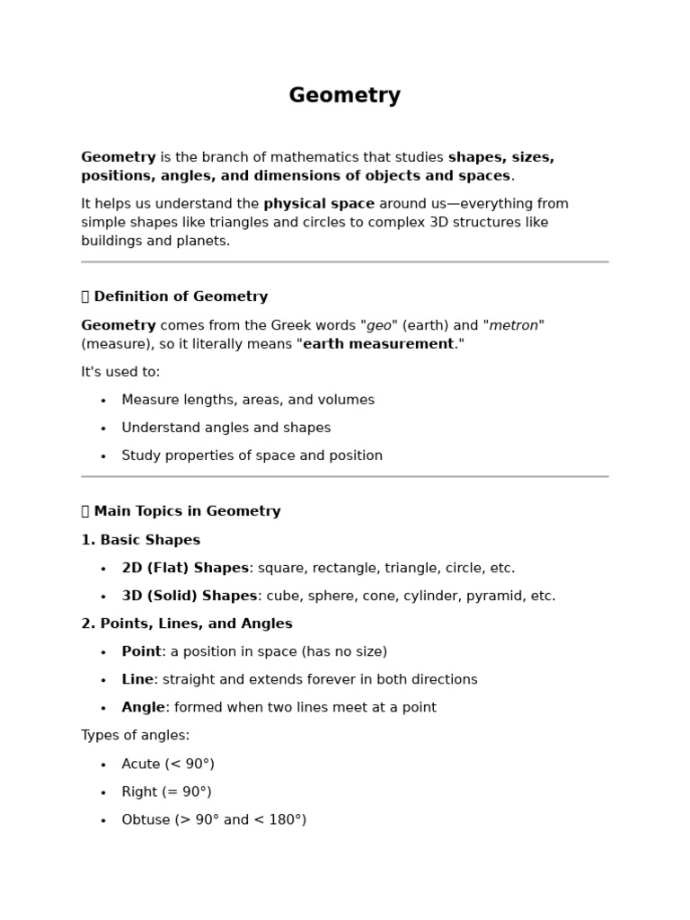 Understanding Geometry Basics | PDF