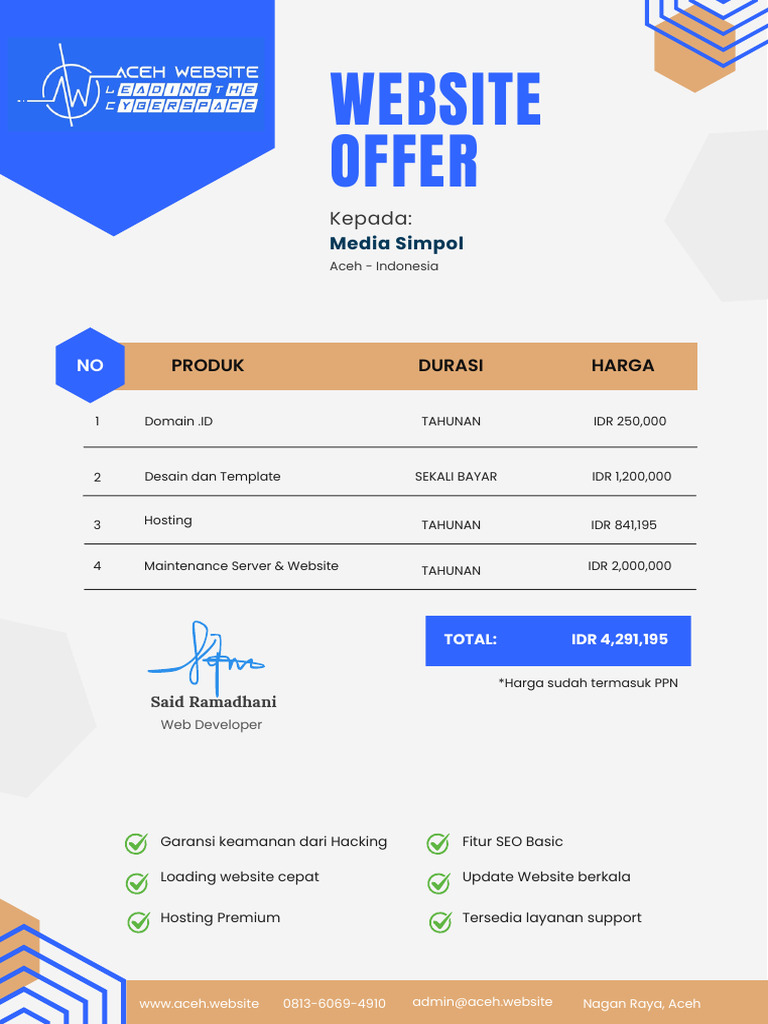 Penawaran Website - Media Simpol | PDF