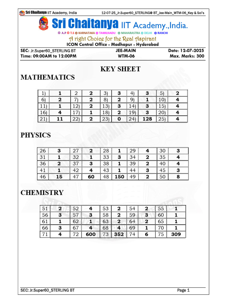 JEE Main 2025 Key & Solutions | PDF | Force | Friction