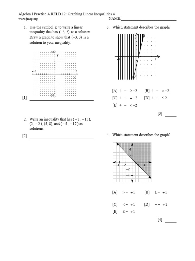 Aphing Linear Inequalities PR4 | PDF | Algebra | Mathematics