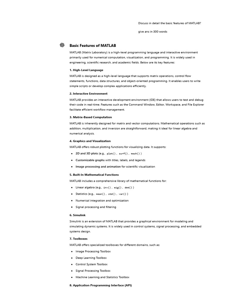 Key Features of MATLAB Explained | PDF | Fahrenheit | Matlab