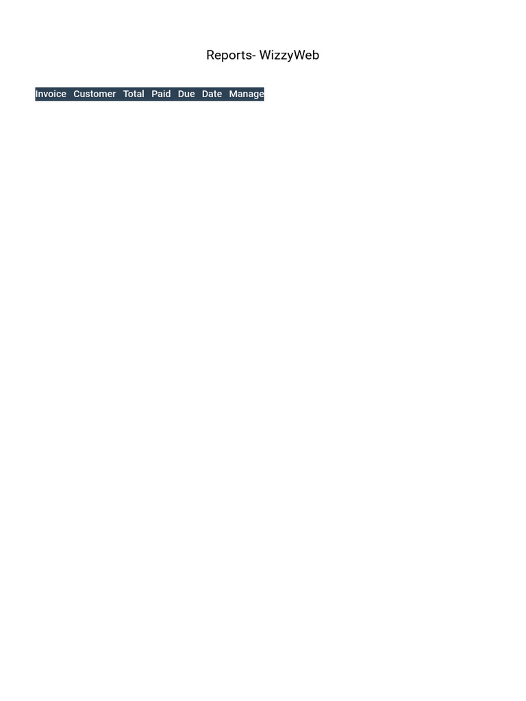 Reports WizzyWeb | PDF