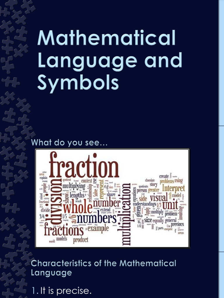 Mathematical Language and Symbols | PDF