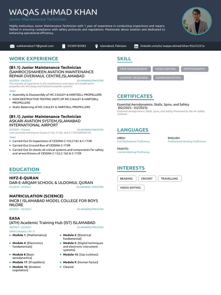 Waqas Ahmad Khan Resume PDF PDF - 1