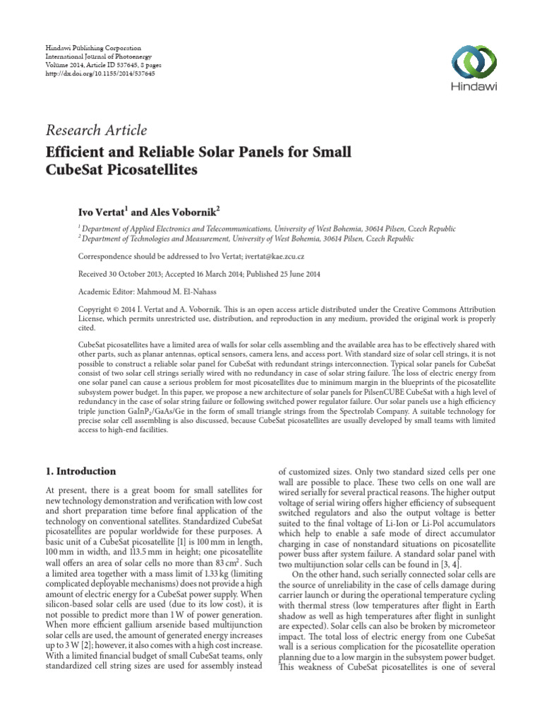 International Journal of Photoenergy - 2014 - Vertat - Efficient and ...