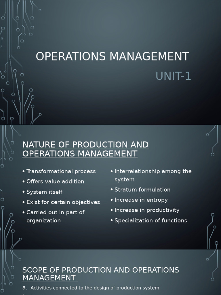 Production and Operations Management Overview | PDF | Operations ...