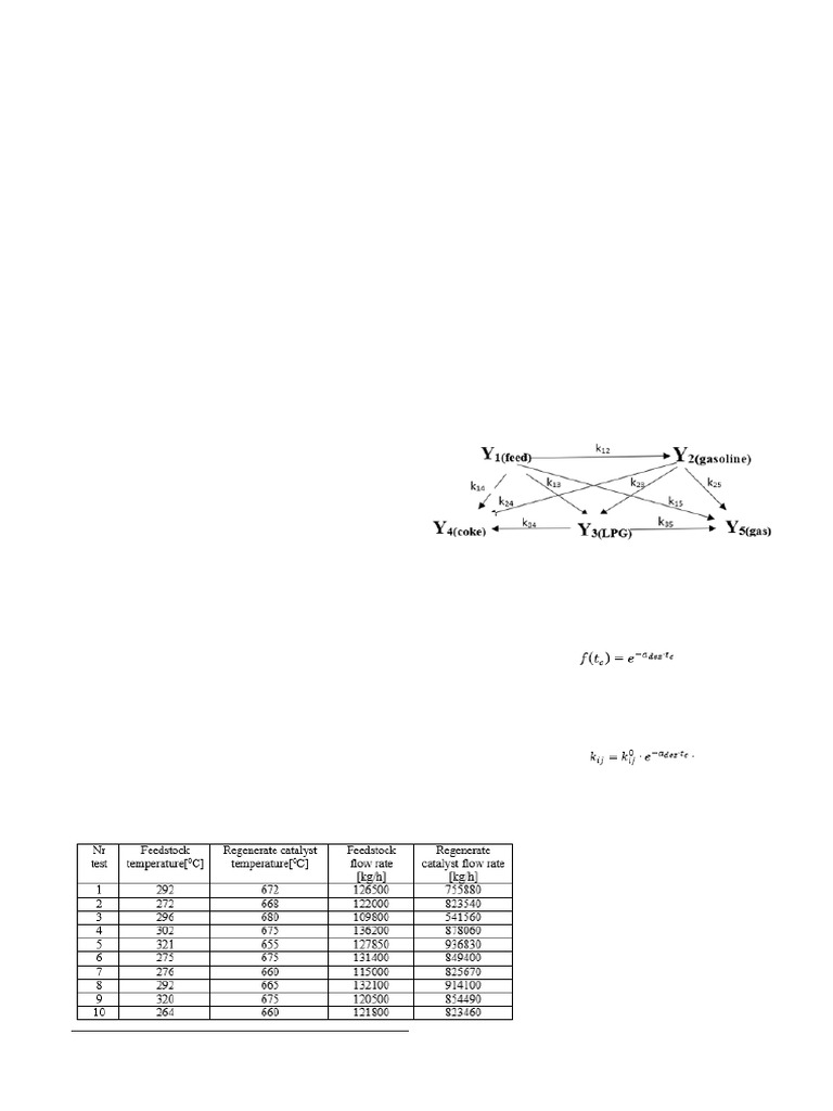 Five-Lump Model for Catalytic Cracking | PDF | Cracking (Chemistry ...