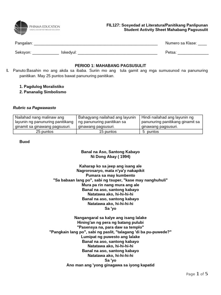VVV Fil 127unang Pagsusulit Day 04 | PDF