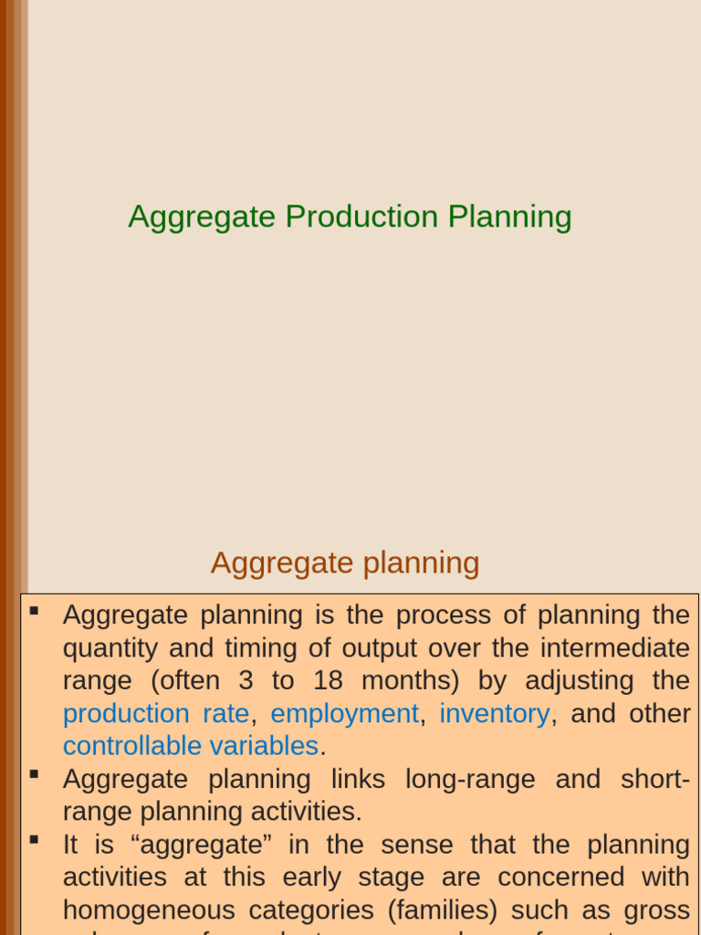 Aggregate Production Planning Strategies | PDF | Layoff | Inventory