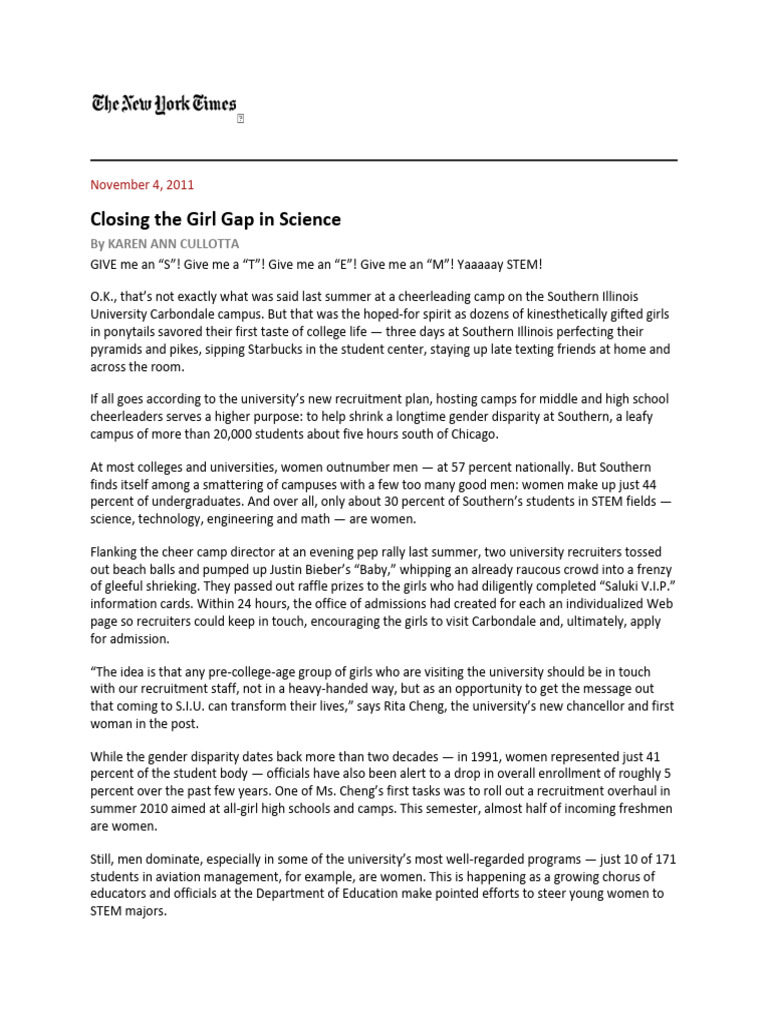 Closing the Gender Gap in STEM Education | PDF