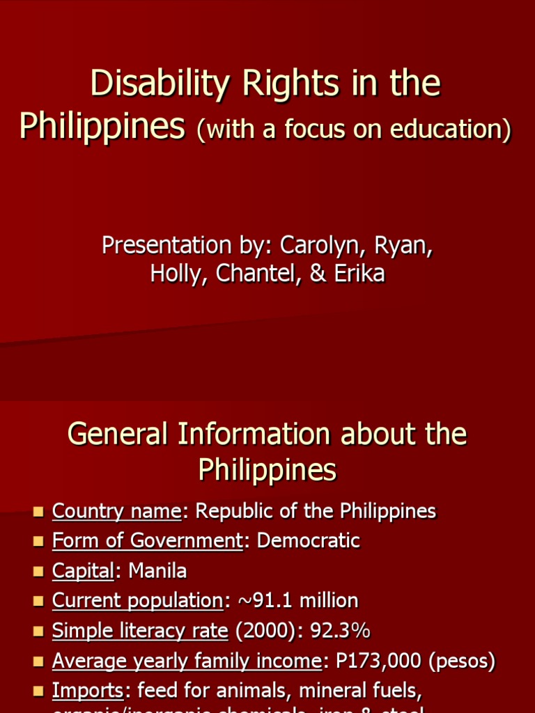 Disability Rights and Education in the Philippines | PDF | Special ...