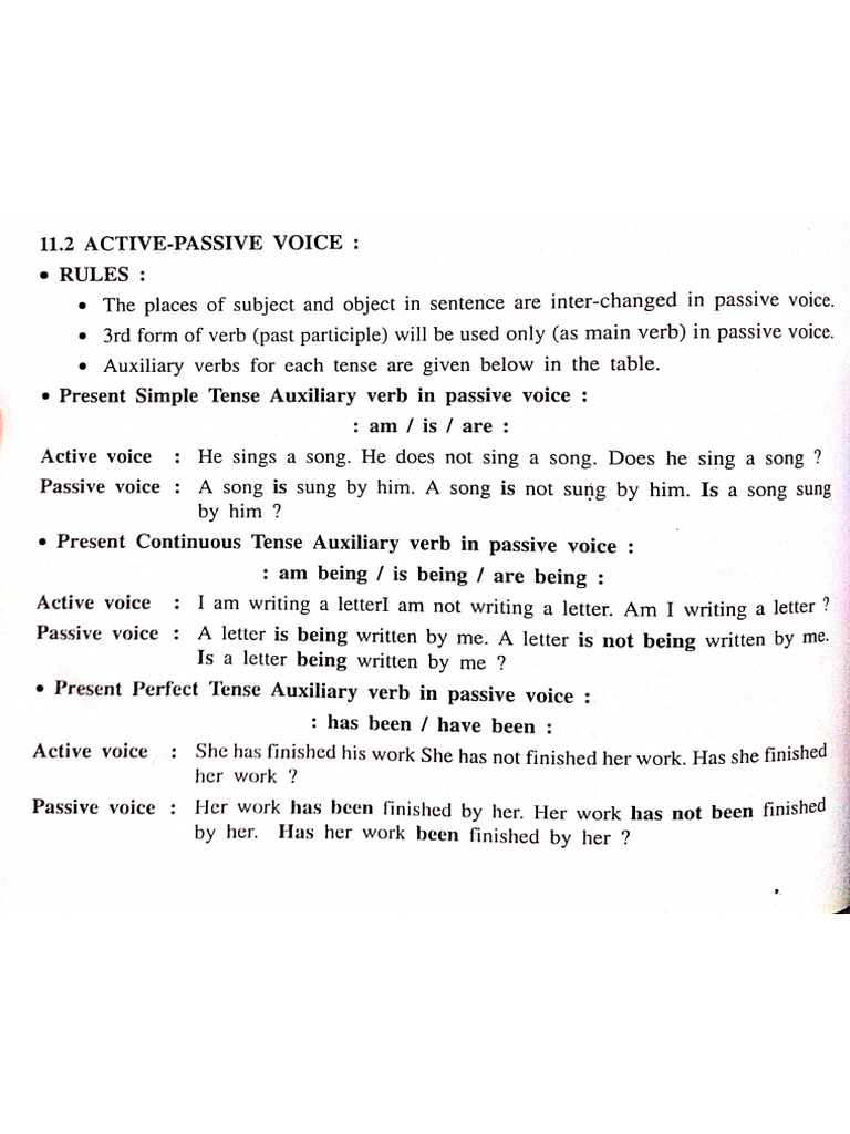 Active Passive Voice Notes & Exercise | PDF