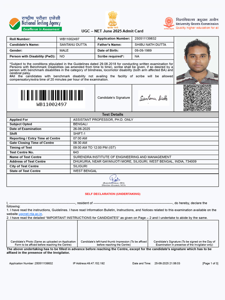 University Grants Commission (UGC) - NET - Indiac | PDF