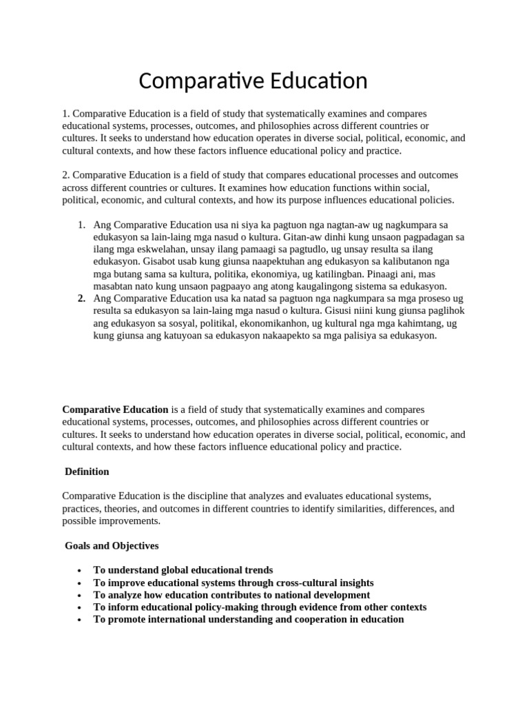Understanding Comparative Education Systems | PDF | Learning | Liberal ...