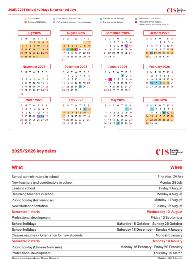 ciscalendar20252026updated17Feb2025 PDF Academic Term