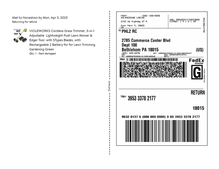 Marilyn Miller Return Label Backup | PDF