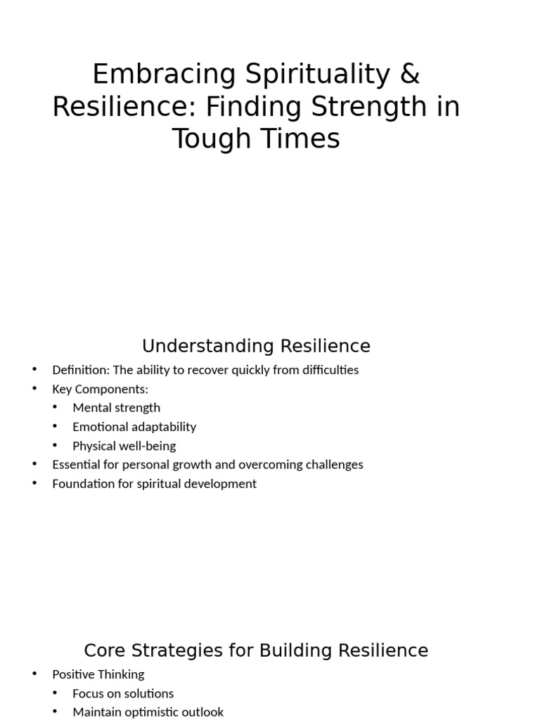 Building Resilience Through Spirituality | PDF | Psychological ...