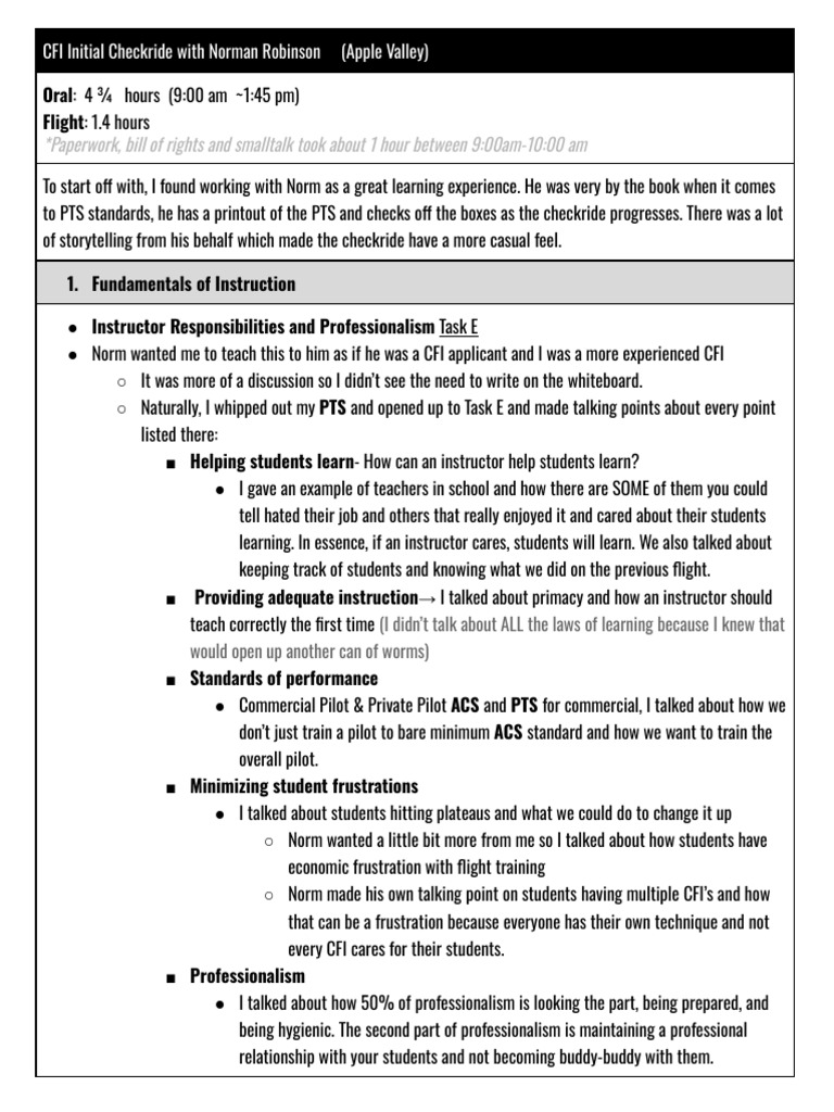 CFI Checkride Insights with Norman Robinson | PDF | Risk Management ...